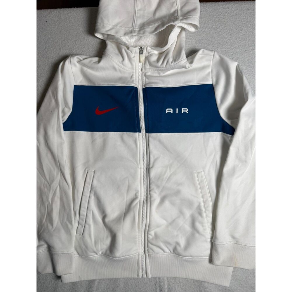 Nike Zip up jacket White and blue Youth size Large